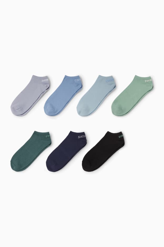 Women - Multipack of 7 - trainer socks with motif - days of the week - light violet