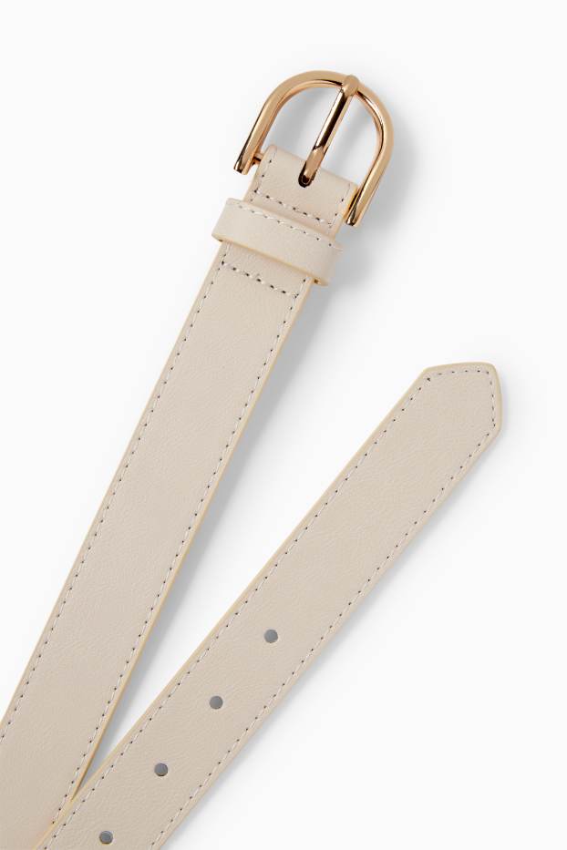 Women - Belt - faux leather - light beige