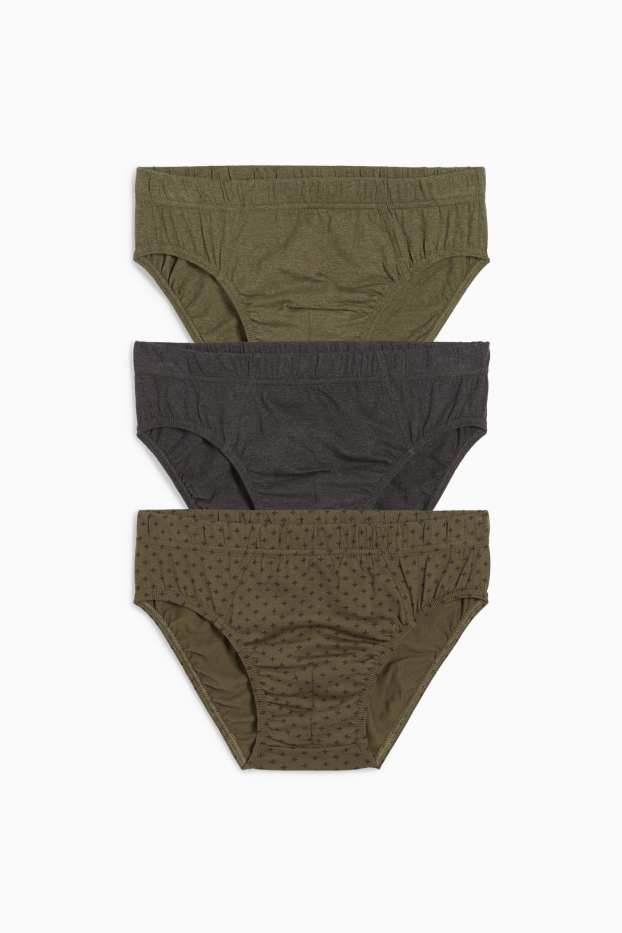 Uomo - Confezione da 3 - slip - verde scuro