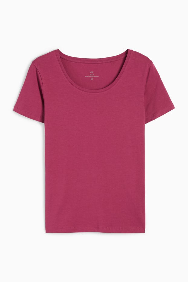 Dona - Samarreta bàsica de màniga curta - rosa fosc