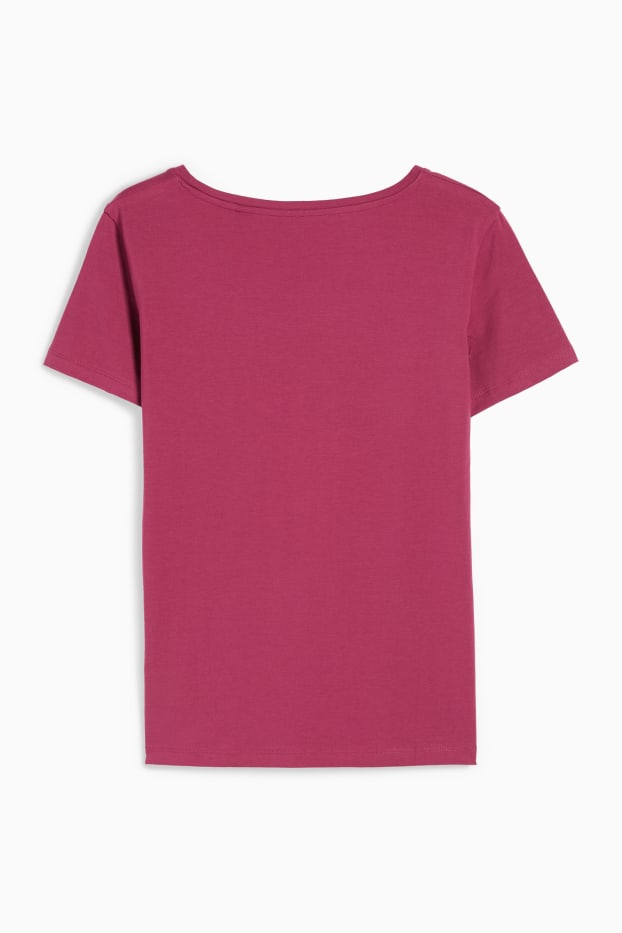 Dona - Samarreta bàsica de màniga curta - rosa fosc