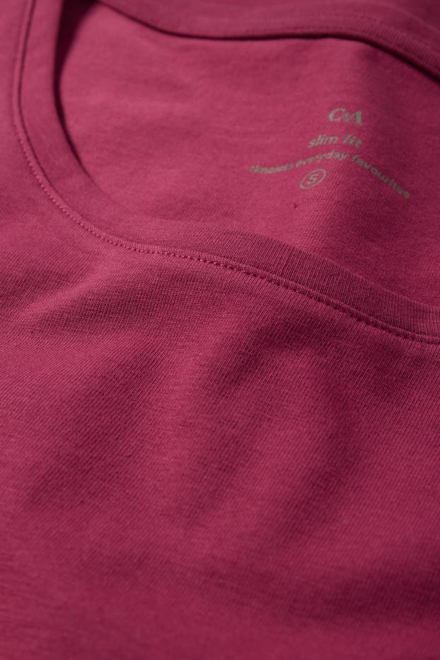 Dona - Samarreta bàsica de màniga curta - rosa fosc