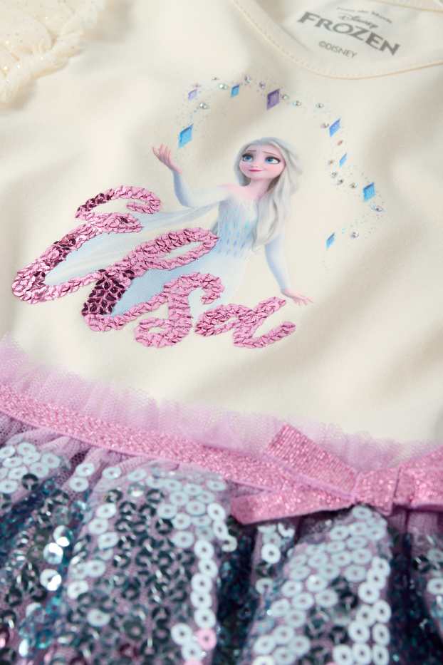 Nena - Frozen - vestit amb pedres d’estràs - efecte brillant - blanc trencat
