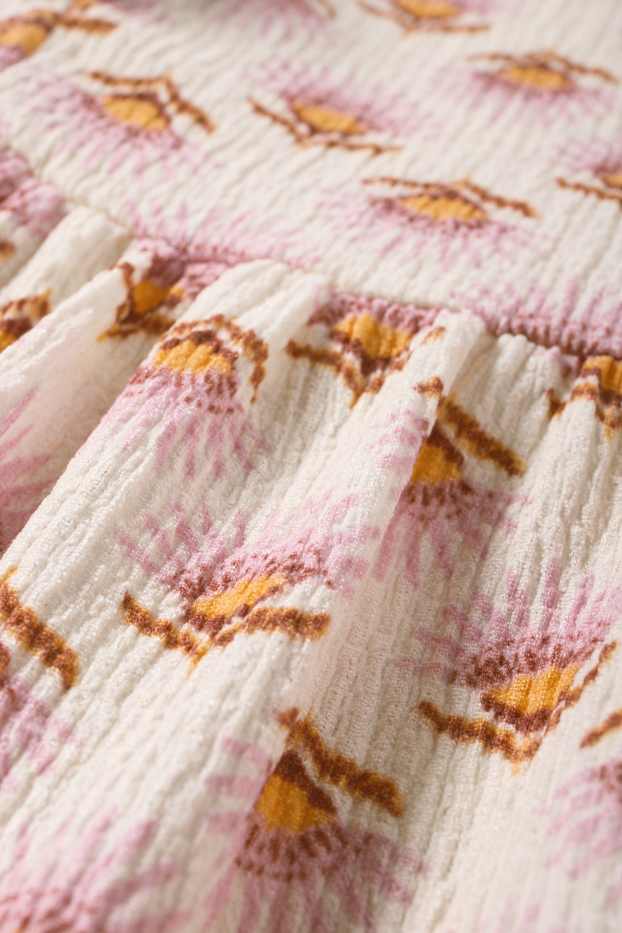 Bambine - Vestito - fantasia - in tessuto tramato - rosa