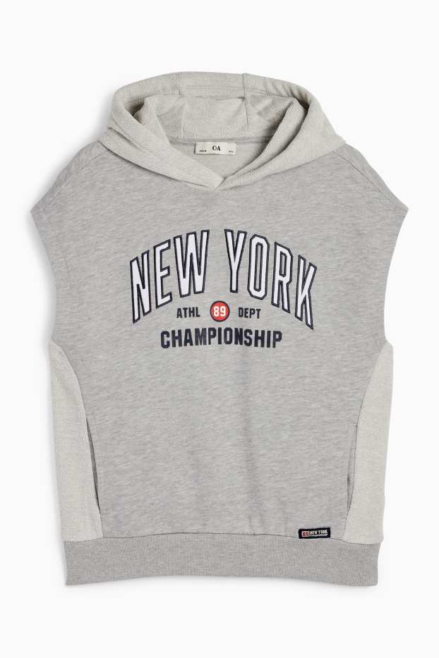 Children Boys - New York - sleeveless hoodie - light gray-melange