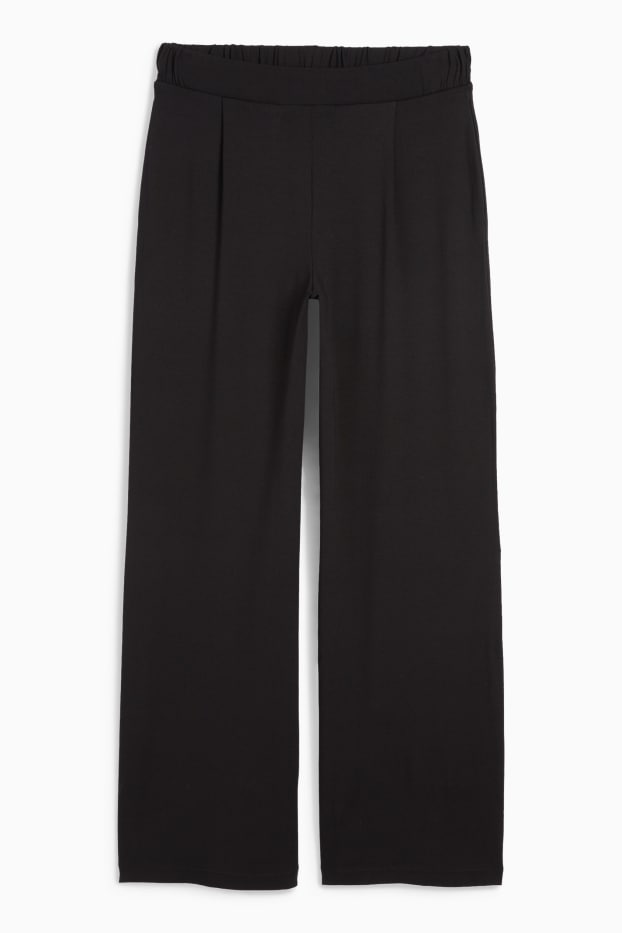 Dona - Pantalons i jersei bàsics - mid waist - straight fit - negre