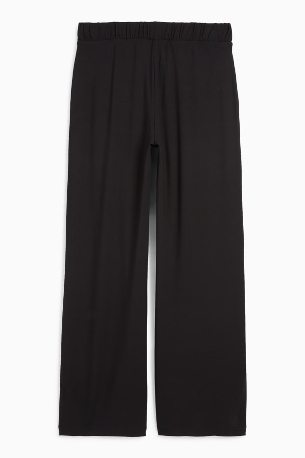 Dona - Pantalons i jersei bàsics - mid waist - straight fit - negre