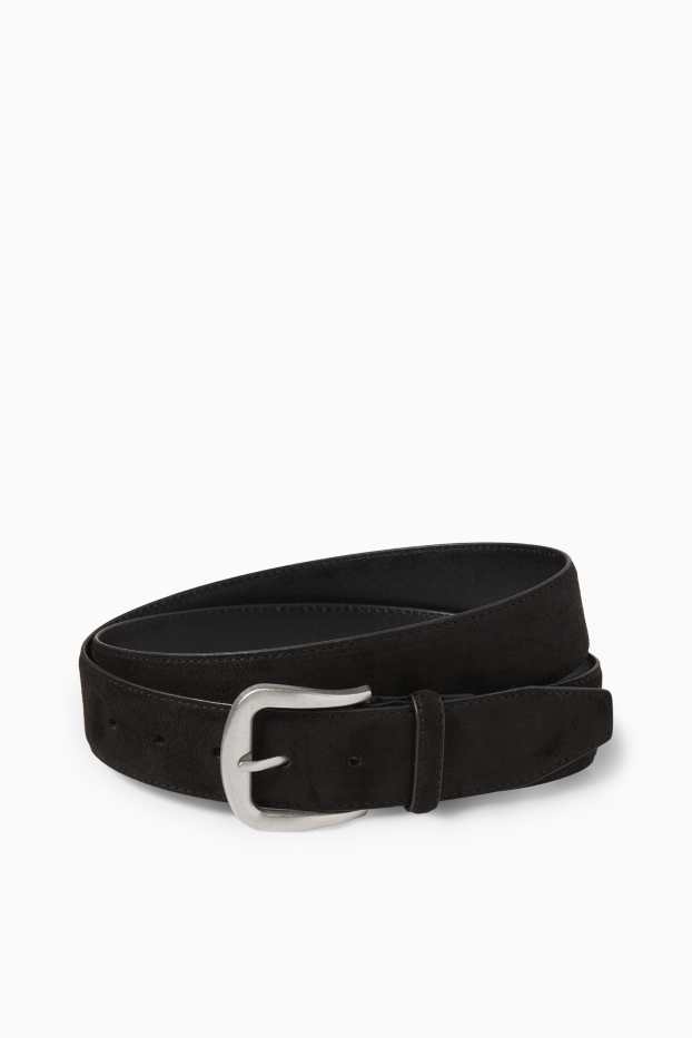 Men - Belt - faux leather - black