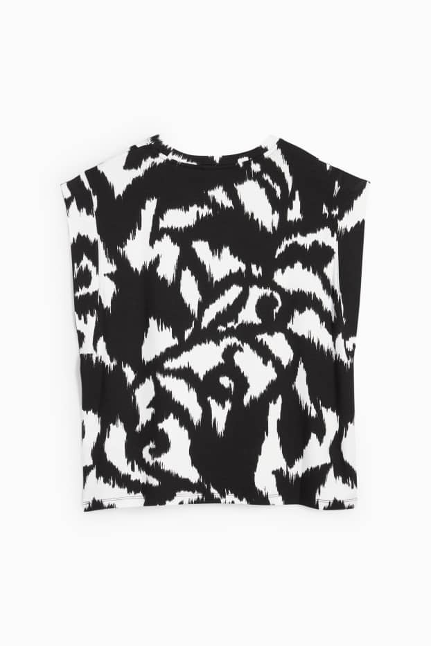 Damen - T-Shirt - gemustert - schwarz / weiß