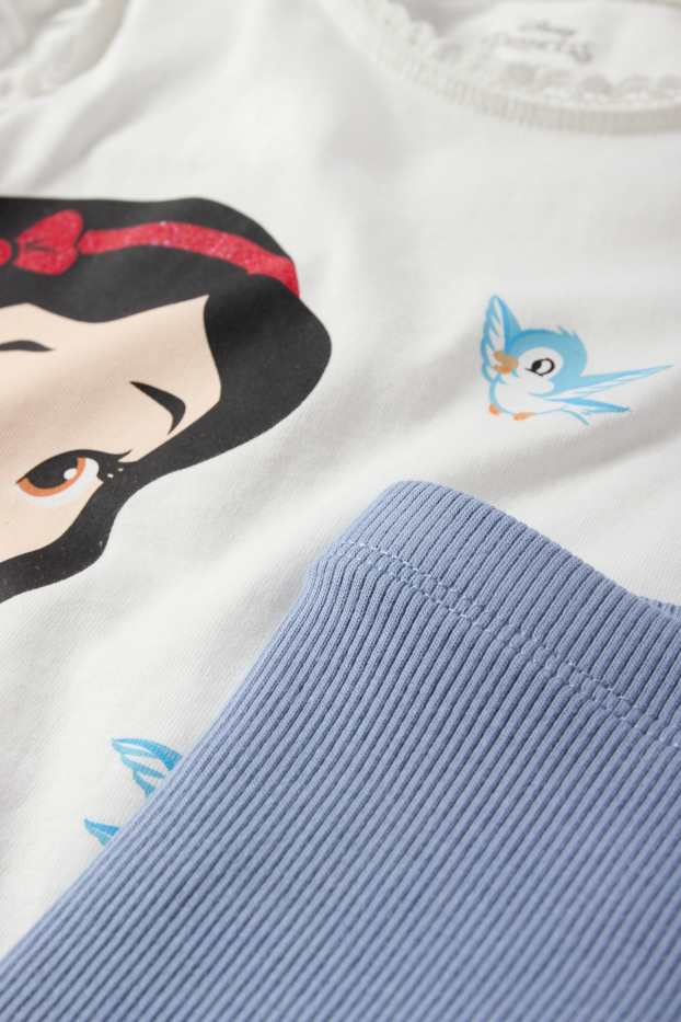 Children Girls - Snow White - set - short sleeve T-shirt and leggings - 2 piece - blue / creme
