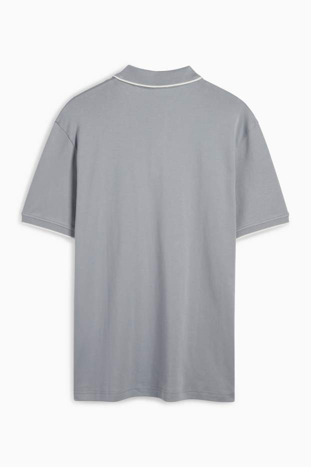 Pánské - Polokošile - regular fit - strukturovaná - světle šedá