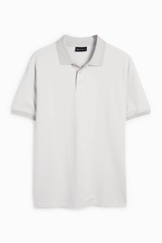 Pánské - Polokošile - regular fit - se vzorem - světle šedá