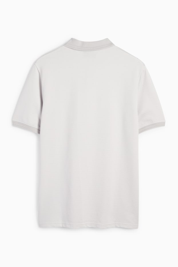 Pánské - Polokošile - regular fit - se vzorem - světle šedá
