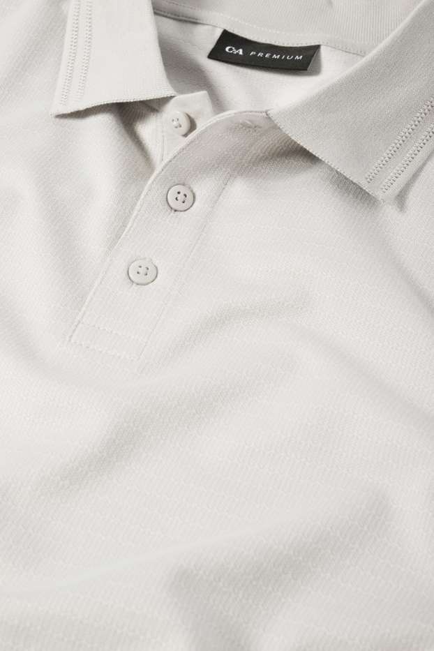 Pánské - Polokošile - regular fit - se vzorem - světle šedá