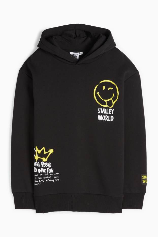 Děti - chlapci - SmileyWorld® - mikina s kapucí - černá