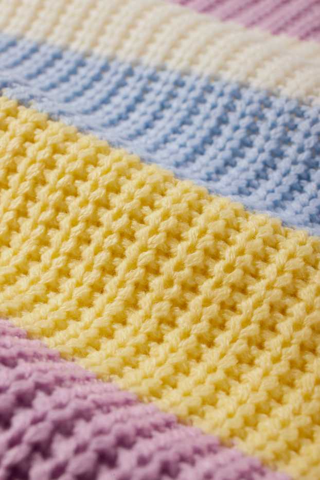 Enfants filles - Pull - côtelé - à rayures - blanc crème