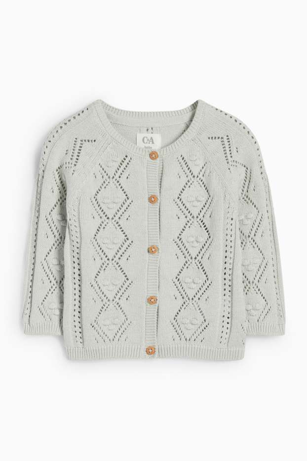 Baby Mädchen - Blümchen und Mäuschen - Baby-Outfit - 3 teilig - grau / beige