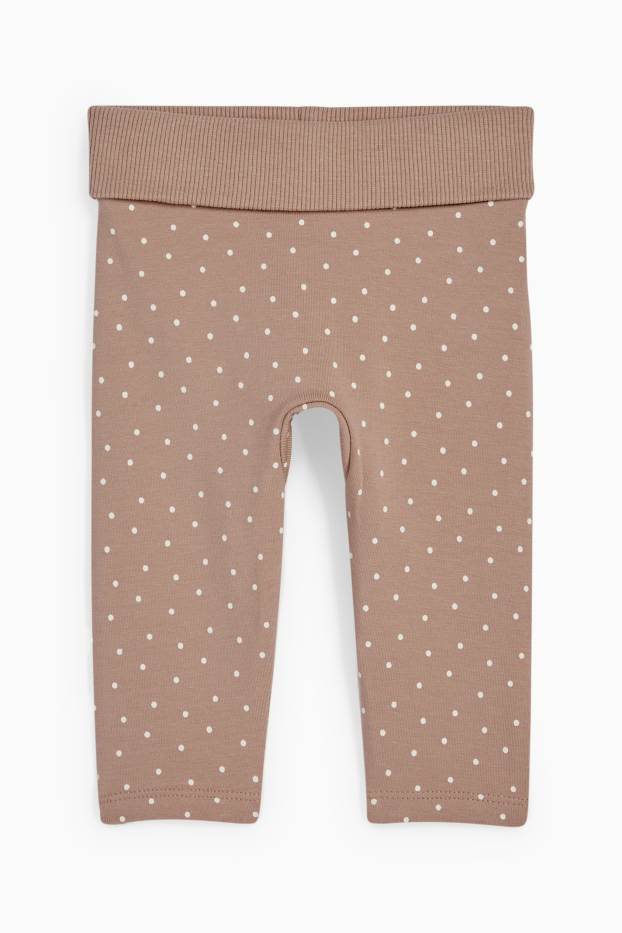 Baby Mädchen - Blümchen und Mäuschen - Baby-Outfit - 3 teilig - grau / beige