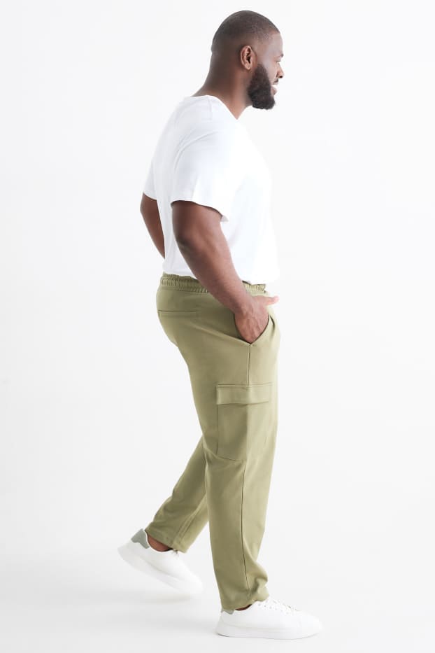 Hommes - Pantalon de jogging cargo - vert