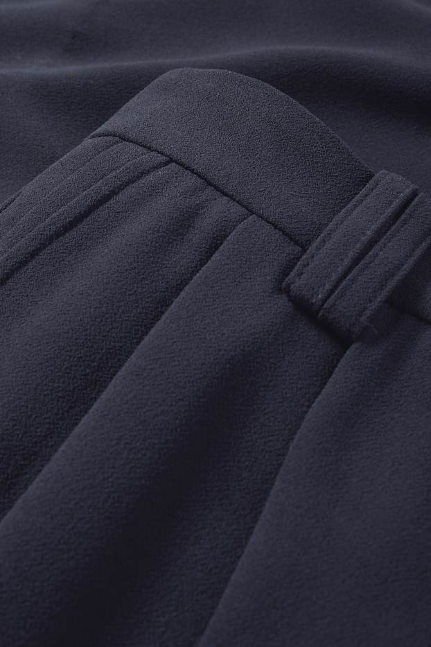 Damen - Stoffhose - High Waist - Wide Leg - dunkelblau