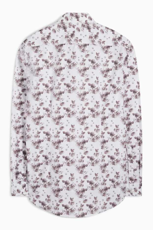 Hommes - Chemise de bureau - slim fit - col cutaway - à motif - blanc