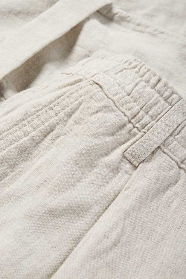 Herren - Chino - Tapered Fit - Leinen-Mix - hellbeige