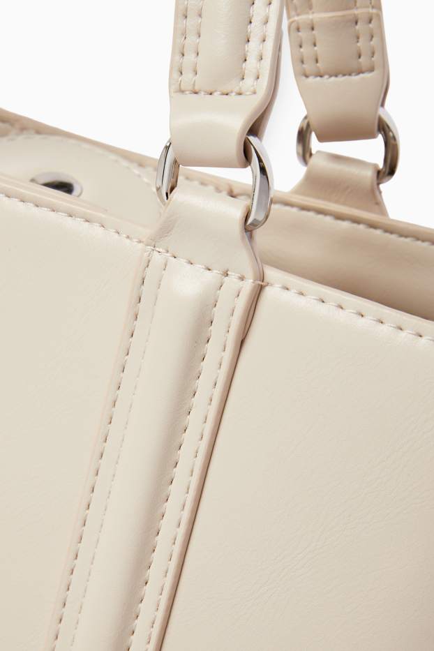 Donna - Borsa a tracolla con spallaccio staccabile - similpelle - beige chiaro