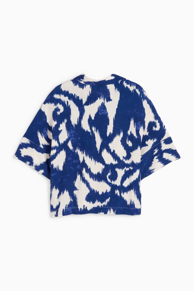 Women - Blouse - patterned - blue