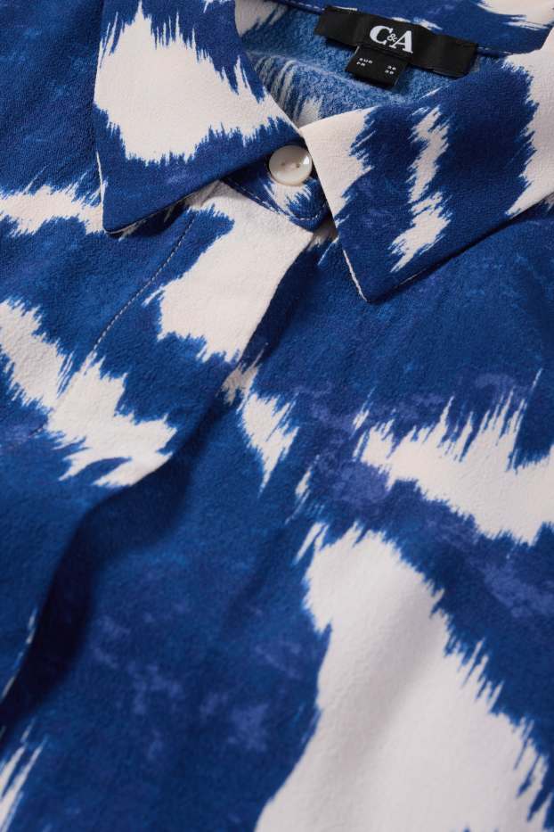 Women - Blouse - patterned - blue
