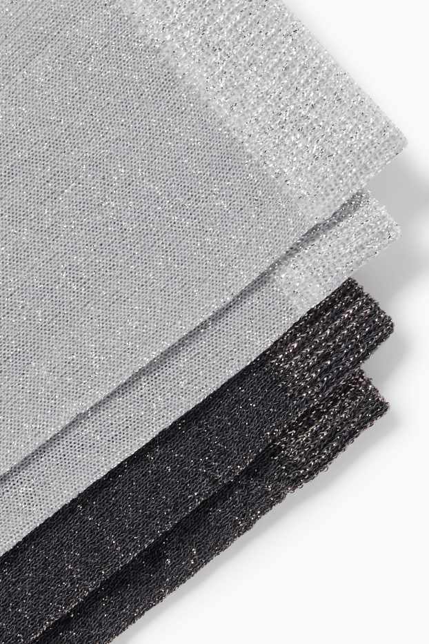 Women - Multipack of 2 - socks - shiny - gray / black