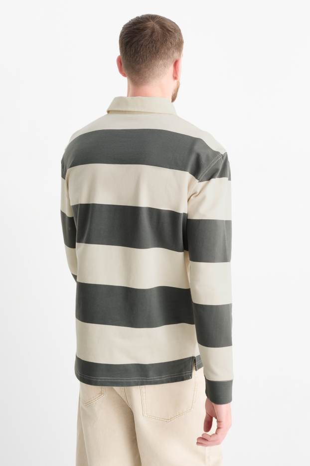 Hommes - Polo - à rayures - vert / beige