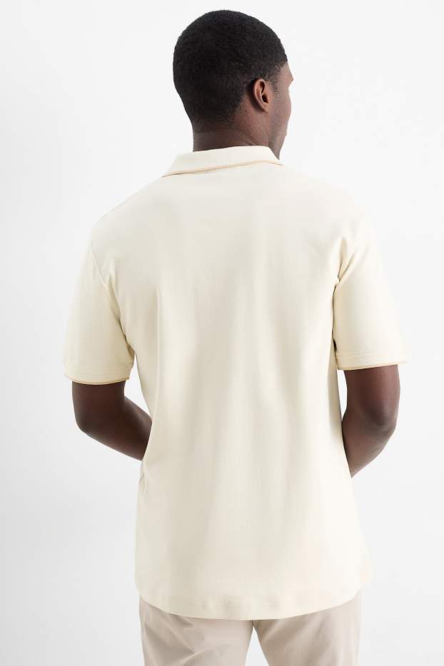 Men - Polo shirt - regular fit - textured - creme