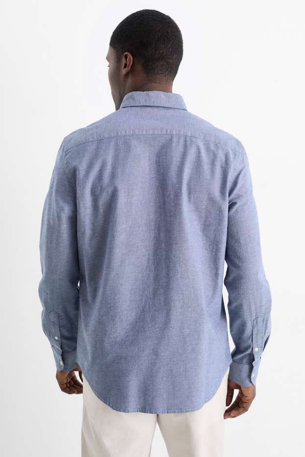 Home - Camisa - regular fit - button-down - blau fosc