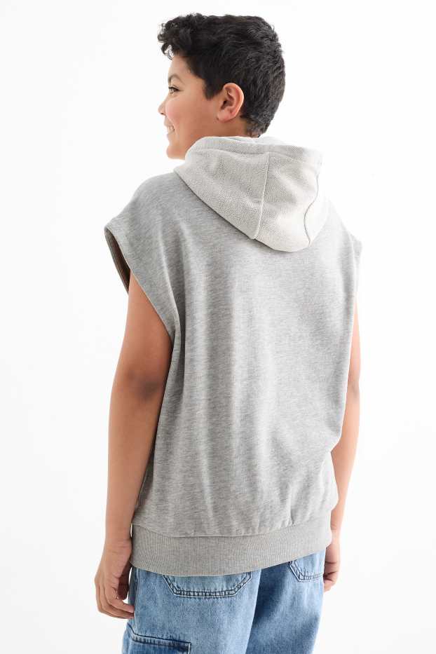 Children Boys - New York - sleeveless hoodie - light gray-melange