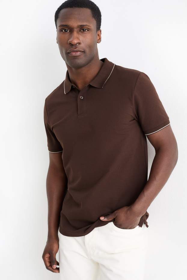 Herren - Poloshirt - dunkelbraun