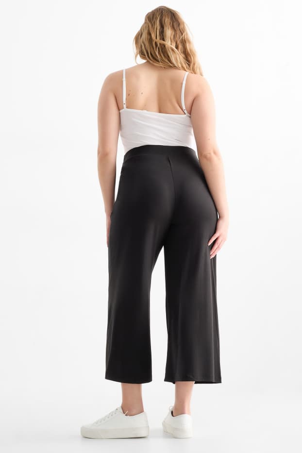 Damen - Jersey-Hose - Mid Waist - Straight Fit - schwarz