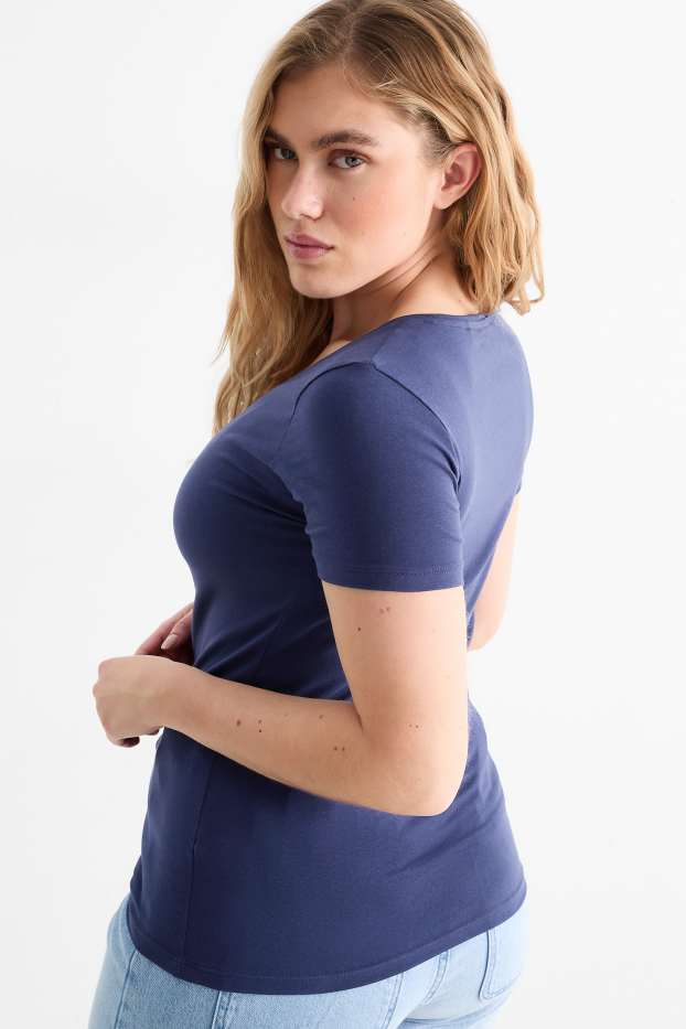 Femei - Tricou basic - albastru închis