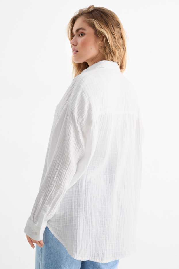 Mujer - Blusa de muselina - blanco