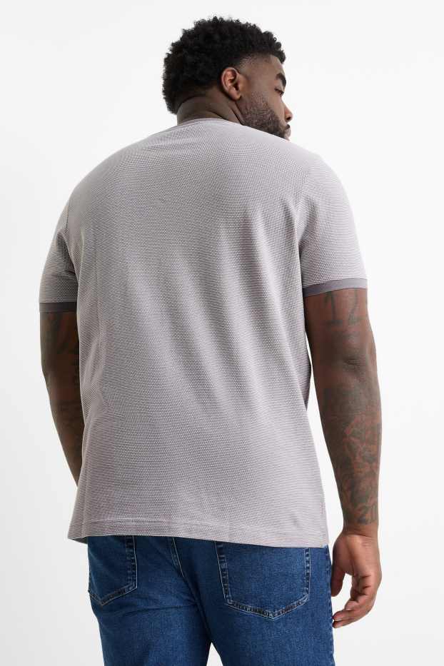 Hommes - T-shirt - texturé - gris