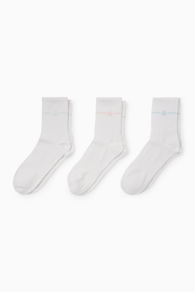 Dámské - Multipack 3 ks - tenisové ponožky - bílá
