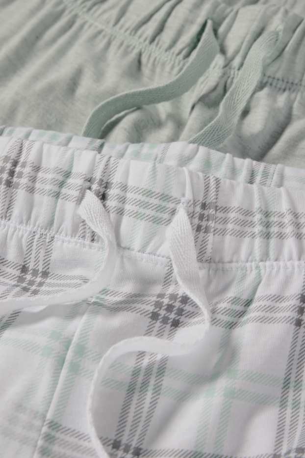 Damen - Multipack 2er - Pyjamahose - grau