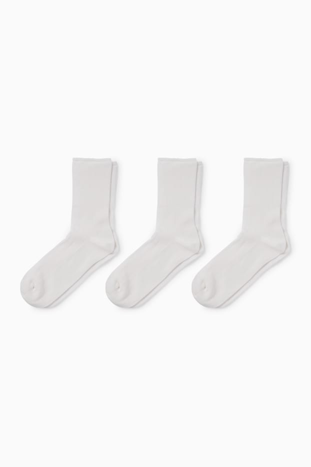 Damen - Multipack 3er - Socken - Komfortbund - gerippt - weiss