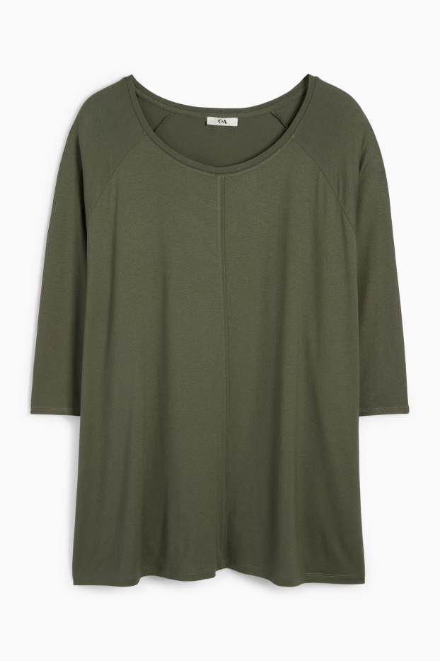 Damen - Langarmshirt - dunkelgrün