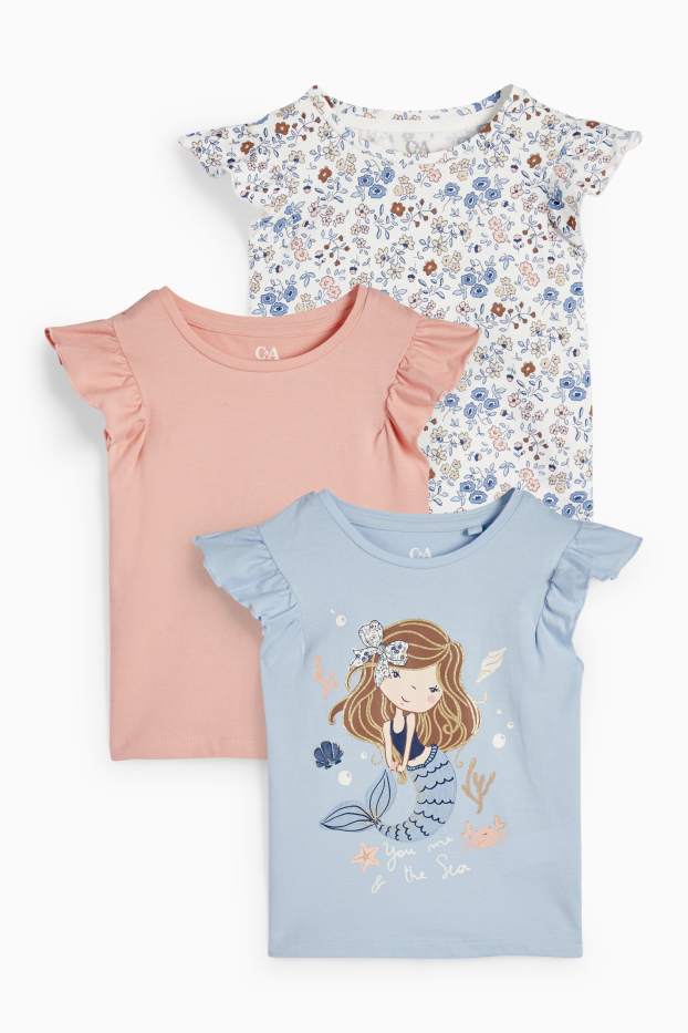 Nena - Paquet de 3 - sirena - samarreta de màniga curta - blau clar