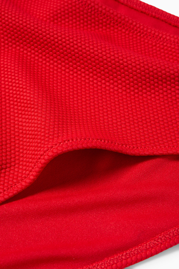 Women - Bikini bottoms - mid-rise waist - LYCRA® XTRA LIFE™ - textured - red