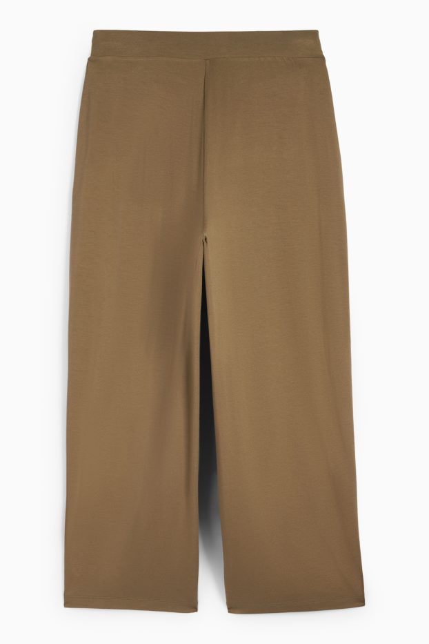 Femei - Pantaloni din jerseu - talie medie - straight fit - kaki