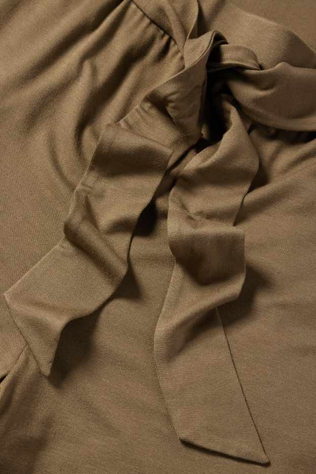 Femei - Pantaloni din jerseu - talie medie - straight fit - kaki