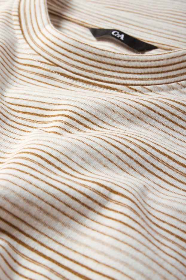 Herren - T-Shirt - Regular Fit - gestreift - hellbraun