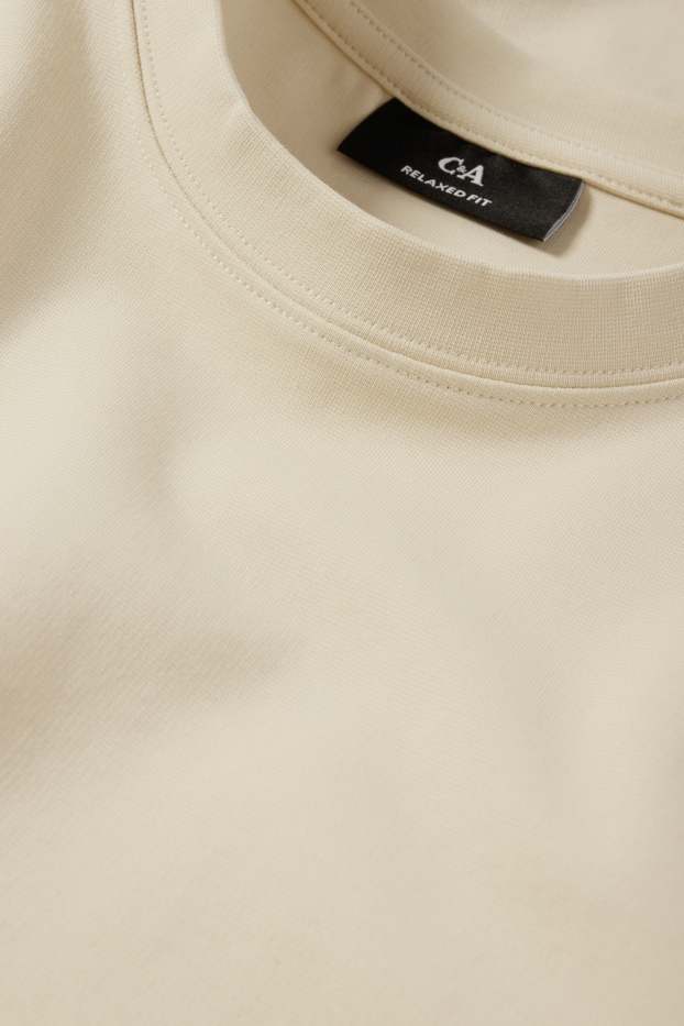 Pánské - Tričko - relaxed fit - světle béžová