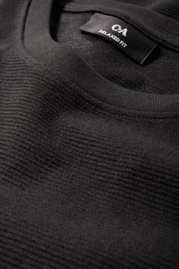 Home - Samarreta de màniga curta - relaxed fit - acanalada - negre
